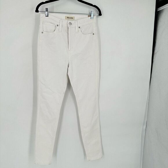 NWT Madewell 10" High-Rise Skinny Jeans Pure White magic pockets Size 28‎ Size 6 - Picture 3 of 15